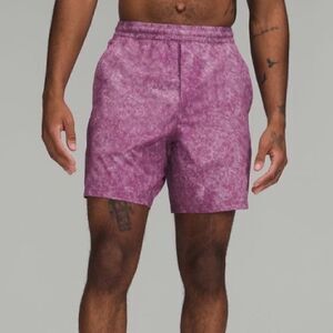 New Lululemon Pace Breaker Unlined Shorts 7” Gravel Dust Plum Mens Sz L